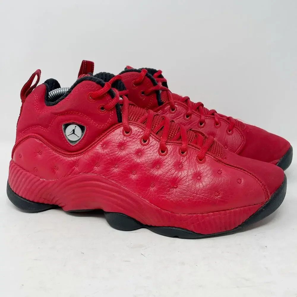 Jordan Red Leather Jumpman II Mid Gym Basketball Shoes Mens Size 8 2015